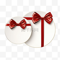 购物季图片_带红丝带和缎蝴蝶结的圣诞圆形纸