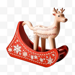 红雪橇图片_圣诞装饰
