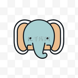 我认为大象很可爱标志 向量