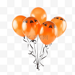 橙色秋叶图片_南瓜与秋叶和橙色气球与人造蜘蛛