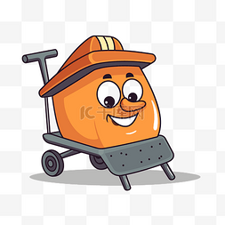 刀光图片_镘刀机剪贴画卡通橙色工人戴着橙