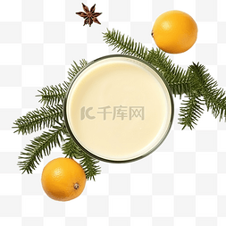 可可热牛奶图片_圣诞饮料蛋酒和灰色配料