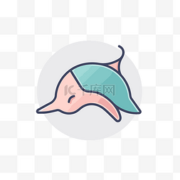 水生海豚的可爱干净的标志 向量