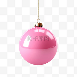 粉色悬挂圣诞球