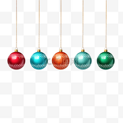 经典色图片_快乐圣诞贺卡，上面挂着彩色球插