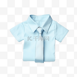 穿衣服的婴儿图片_淡蓝色衬衫衣服配饰