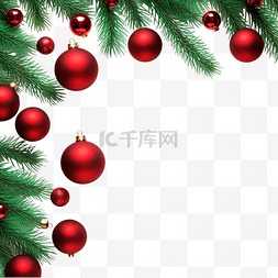 边框红图片_聖誕樹樹枝