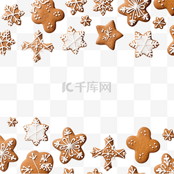 复制空间图片_圣诞节姜饼饼干的平铺选择，带有