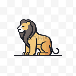 商业卡通狮子标志 向量