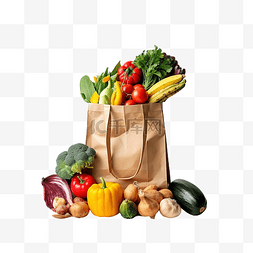 零图片_生态袋中的健康天然食品感恩节食