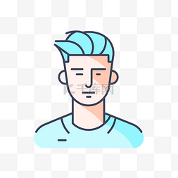 蓝色头发设计的男人 向量