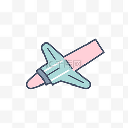 战斗机f16图片_白色背景上的粉色和蓝色飞机图标