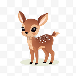 可爱简单的鹿插画