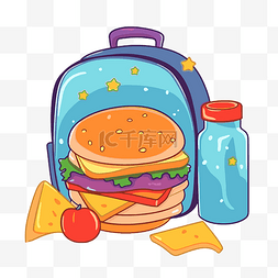 打包午餐图片_打包午餐剪贴画 卡通食物的插图