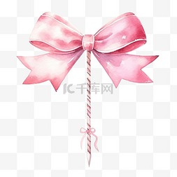 手绘丘比特箭图片_孤立的水彩粉红色弓和箭插图
