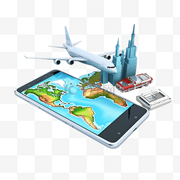 3d 护照或国际旅行旅游与手机智能