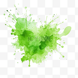 绿色的刷子图片_水彩绿色飞溅