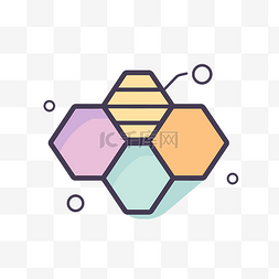 六角形蜜蜂形式的蜜蜂矢量图标