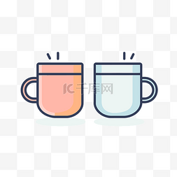 瑞幸咖啡ppt图片_白色背景上的两个彩色咖啡杯或杯