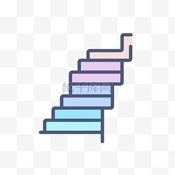 彩色楼梯轮廓图 向量