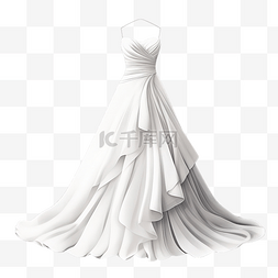 简约风格的新娘礼服插画