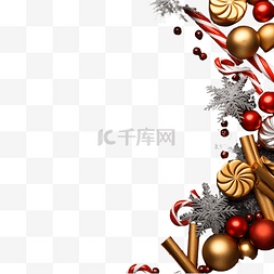 深灰色的圣诞手杖焦糖红金风景