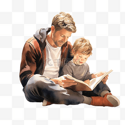 父亲为儿子读书