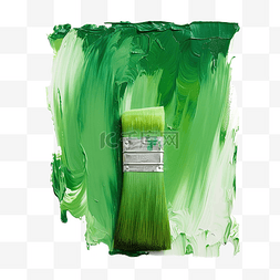绿色画笔油画