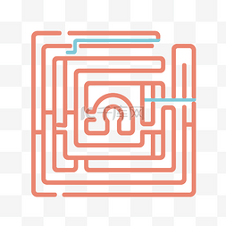 线条迷宫图片_带有线条和颜色的迷宫的模拟设计