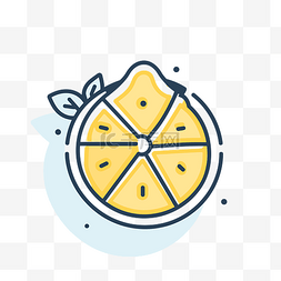 柠檬水果形状图标矢量艺术抽象轮