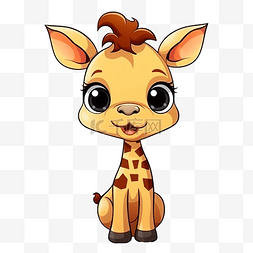 人物卡通表情可爱长颈鹿