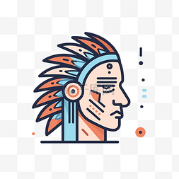安卓界面样机图片_美洲原住民印第安图标手绘线性矢