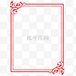 相框标题图片_红色简约花纹装饰相框