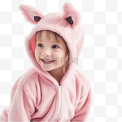 小马粉色图片_快乐的小有趣的情感小女孩穿着可