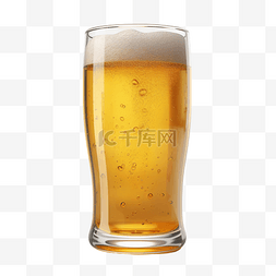 工艺上图片_透明背景上隔离的 3d 啤酒杯