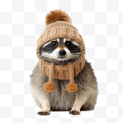 鼠年拱门对联图片_穿着针织毛衣和帽子的有趣动物