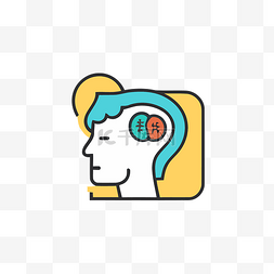 在思考的学生图片_人的头和大脑图标 向量