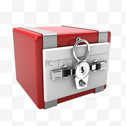 互联网图片_带锁的保险箱的 3d 插图