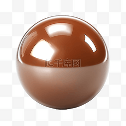 水晶球按钮图片_棕色光泽球