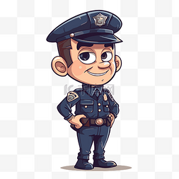 警察剪贴画卡通警察插画矢量图