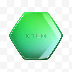 方形绿色按钮图片_绿色渐变六角形渐变六角形按钮