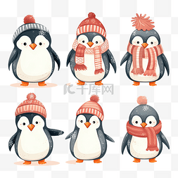 小企鹅卡通图片_可爱的圣诞企鹅