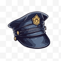 警察帽剪贴画白色背景卡通警察帽