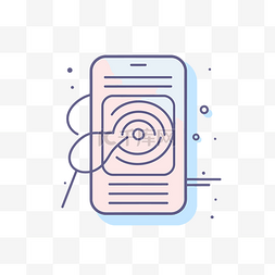 手机信箱图片_带有圆形屏幕的手机图标上的智能