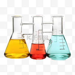 实验室充满液体化学烧瓶