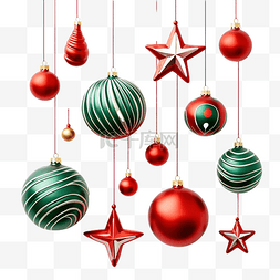装饰与图片_绿色和红色的圣诞装饰品