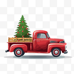 有树的圣诞节卡车 向量