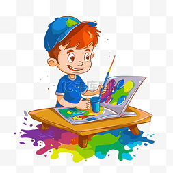 溶液的浓度图片_浓度剪贴画彩色卡通男孩绘图绘画