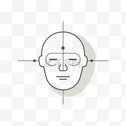 安卓界面样机图片_带头和眼线的矢量线图标人脸