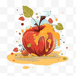 秋天苹果剪贴画 一个橙色的苹果